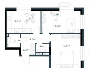 Продается 2-ком. квартира, 56.8 м2, Владивосток, жилой комплекс Дом на Востоке, 5к2ск1