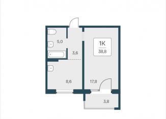 Продам 1-комнатную квартиру, 38.8 м2, Новосибирск, Кировский район