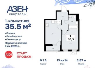 Продам 1-ком. квартиру, 35.5 м2, ДСК Актер, ДСК Актер, 6с1