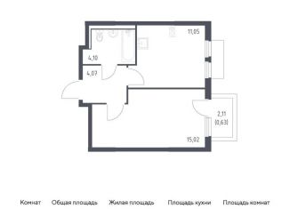 Продается однокомнатная квартира, 34.9 м2, Московская область, микрорайон Пригород Лесное, к18