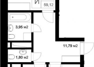 Продажа двухкомнатной квартиры, 59.1 м2, Казань, Приволжский район