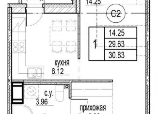 Продаю 1-комнатную квартиру, 30.1 м2, Ленинградская область, проспект Строителей, 5