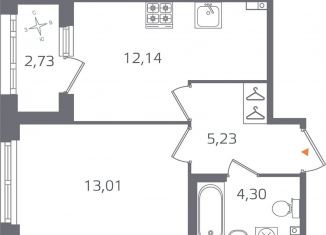 Продам однокомнатную квартиру, 36.1 м2, Санкт-Петербург, метро Лесная