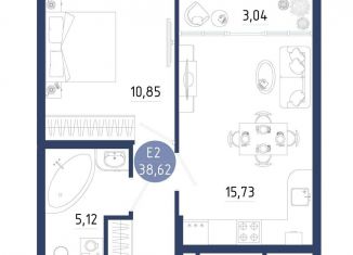 Однокомнатная квартира на продажу, 38.6 м2, Рязанская область