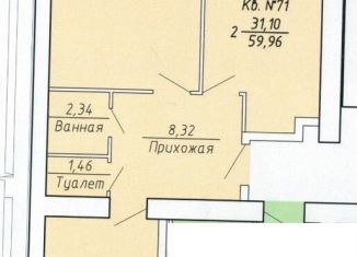 Продам 2-ком. квартиру, 60 м2, Рязань, Михайловское шоссе, 234к1