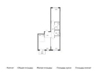 Продается 2-ком. квартира, 59 м2, Тюменская область, жилой комплекс Чаркова 72, 2.2