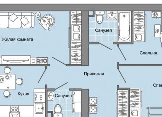 Продаю 3-комнатную квартиру, 75 м2, село Первомайский, ЖК Знак, улица Строителя Николая Шишкина, 11/4