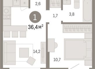 Продажа 1-комнатной квартиры, 36.4 м2, Тюмень, Ленинский округ