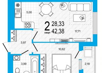 Продаю двухкомнатную квартиру, 42.4 м2, Республика Башкортостан