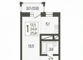 Продаю квартиру студию, 26 м2, Краснодар, ЖК Зеленодар, улица Садовое Кольцо, 11