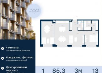 Продаю 1-комнатную квартиру, 85.3 м2, Москва, Подольское шоссе, 3