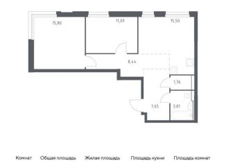 Продается 2-ком. квартира, 64.1 м2, Москва, жилой комплекс Квартал Герцена, к2, метро Орехово