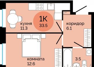 Продаю 1-комнатную квартиру, 33.5 м2, Пермь, улица Яблочкова, 5к4, Свердловский район