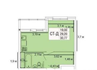 Продаю квартиру студию, 30.8 м2, Мурино, улица Шувалова, 28