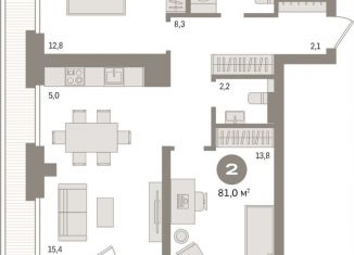 Продам 2-комнатную квартиру, 81 м2, Пермский край, Причальная улица, 9