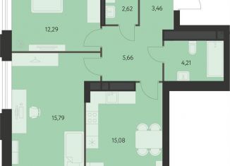 Продается 2-ком. квартира, 60.4 м2, Екатеринбург, метро Чкаловская