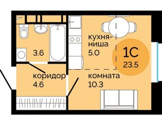 Продажа квартиры студии, 23.5 м2, Пермь, улица Яблочкова, 5к4, Свердловский район