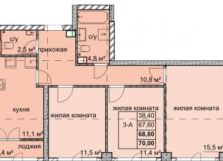 Продаю 3-ком. квартиру, 68.8 м2, Нижний Новгород, улица Дружаева, 30