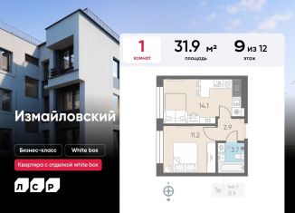 Продаю 1-ком. квартиру, 31.9 м2, Санкт-Петербург, метро Фрунзенская