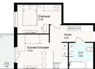 Продаю 1-комнатную квартиру, 39.1 м2, городской посёлок Дубровка, улица Достоевского, 1