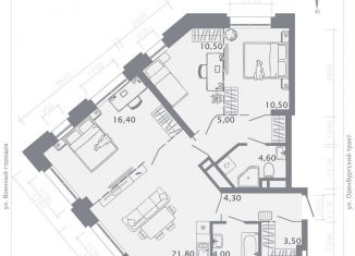 Продается 3-комнатная квартира, 80.6 м2, Казань, улица Шишкина, 3