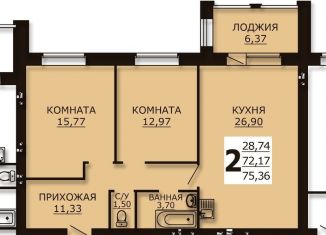 Двухкомнатная квартира на продажу, 75.4 м2, Ивановская область, Лесная улица