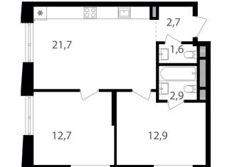 Продажа 2-ком. квартиры, 54.5 м2, Москва, ВАО