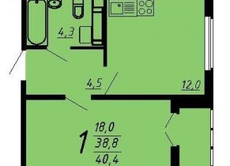 Продается 1-комнатная квартира, 40.4 м2, Воронеж, Центральный район, улица Шишкова, 140Б/6