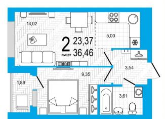 Продаю 2-комнатную квартиру, 36.5 м2, Республика Башкортостан