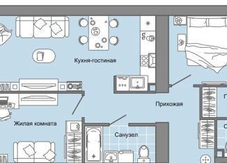 3-комнатная квартира на продажу, 67 м2, село Первомайский, улица Строителя Николая Шишкина, 11/4