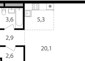 Продается квартира студия, 34.5 м2, Москва, метро Семеновская