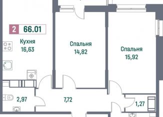 Продам двухкомнатную квартиру, 66 м2, Ленинградская область, Ручьёвский проспект, 1/24