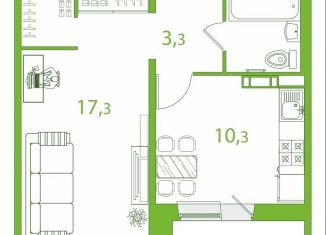 Продается однокомнатная квартира, 38 м2, Томск