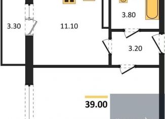 Продаю 1-комнатную квартиру, 39 м2, посёлок Отрадное, Осиновая улица, 13