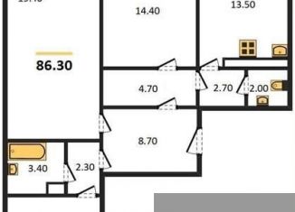 Продаю 3-комнатную квартиру, 86.3 м2, Воронежская область, улица Димитрова, 51А