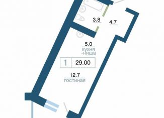 Продам 1-комнатную квартиру, 29 м2, Красноярск, Железнодорожный район, улица Профсоюзов, 1