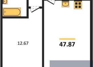 1-комнатная квартира на продажу, 47.7 м2, Воронеж, Ленинский район