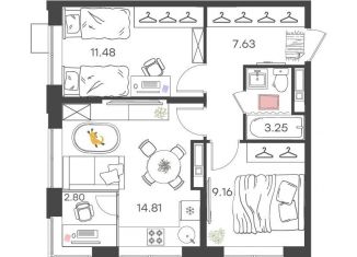 Продается 2-ком. квартира, 49.1 м2, Нижний Новгород