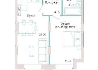 Продам 1-ком. квартиру, 48.7 м2, Тольятти