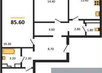 Продается 3-ком. квартира, 85.6 м2, посёлок Отрадное, Осиновая улица, 13