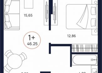 Продаю 1-ком. квартиру, 46.3 м2, Тюмень