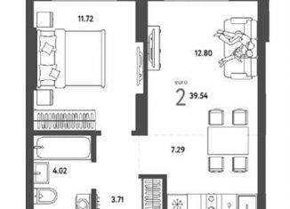 Продам 2-ком. квартиру, 39.5 м2, Новосибирск, Заельцовский район