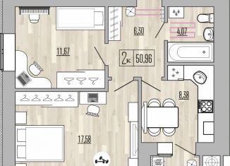 2-ком. квартира на продажу, 51 м2, Рязанская область