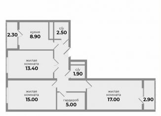 Продаю трехкомнатную квартиру, 73.8 м2, Михайловск, Прекрасная улица, 17