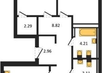 Продается трехкомнатная квартира, 83.3 м2, Новосибирск, Калининский район