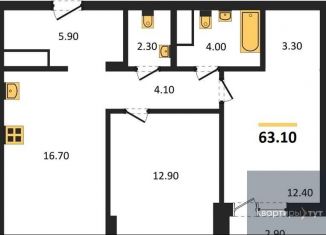 Продам 2-ком. квартиру, 63.1 м2, Воронеж, Железнодорожный район, бульвар Содружества, 1