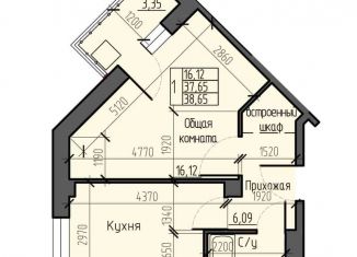 Продаю 1-комнатную квартиру, 38.7 м2, Красноярск, Северное шоссе, 50А