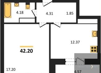 Продам однокомнатную квартиру, 42.2 м2, Воронеж, Ленинский район