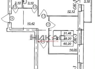 2-ком. квартира на продажу, 60.2 м2, Ярославская область, Кавказская улица, 28А