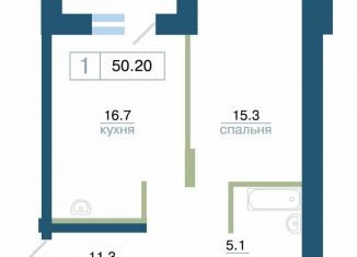 Продается 1-ком. квартира, 50.2 м2, Красноярск, Железнодорожный район, улица Профсоюзов, 1